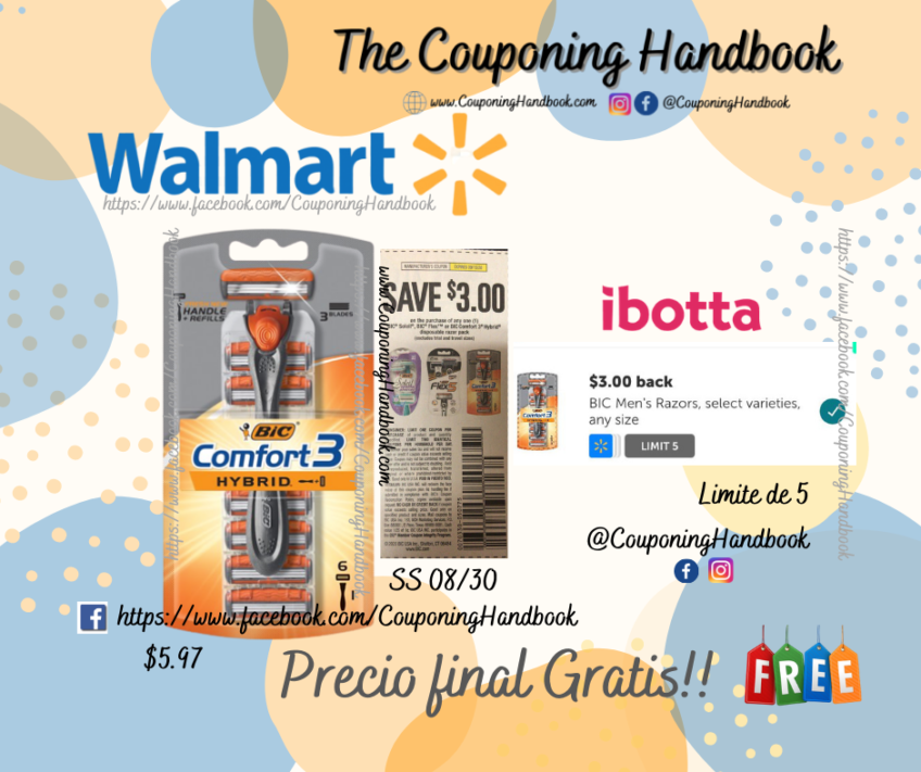 BIC Comfort 3 Free en Walmart