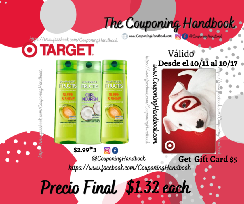 Garnier Fructis shampoo a $1.32