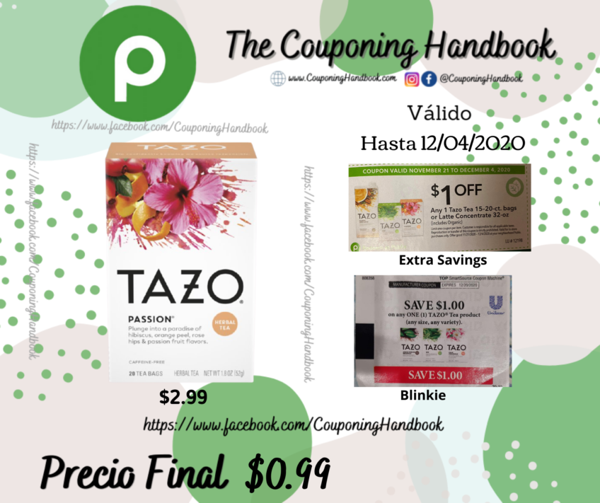 Tazo 20 Tea Bags a $0.99