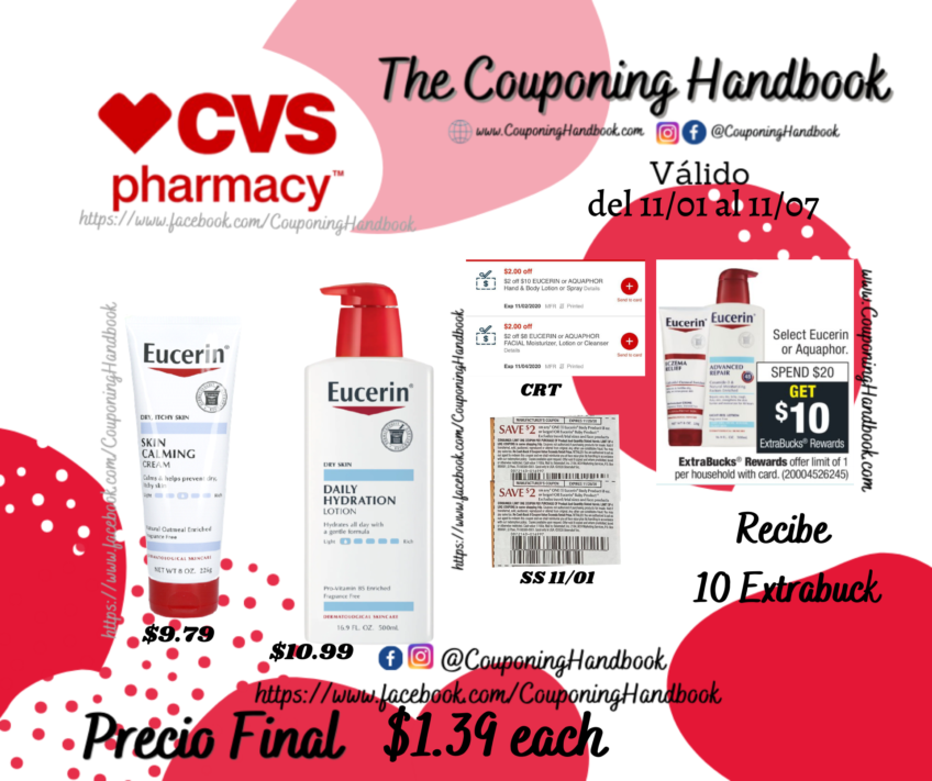 Productos Eucerin a $1.39