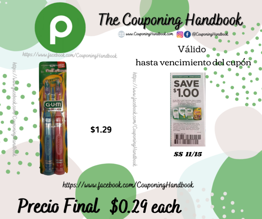 GUM Crayola 2 pack toothbrushes a $0.29