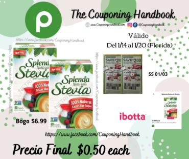 Splenda Naturals Stevia Sweetener a $0.50