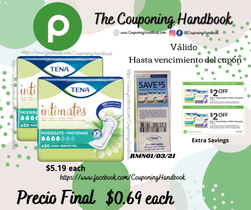 Tena Pads a $0.69