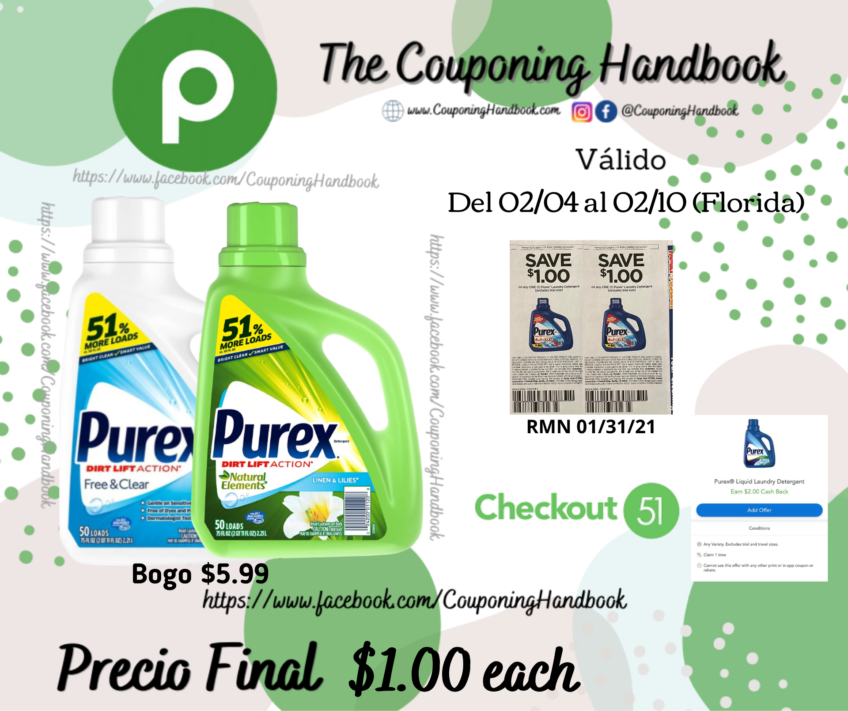 Purex Liquid Detergent a $1.00