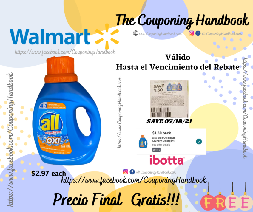 all Liquid Laundry Detergent Gratis en Walmart