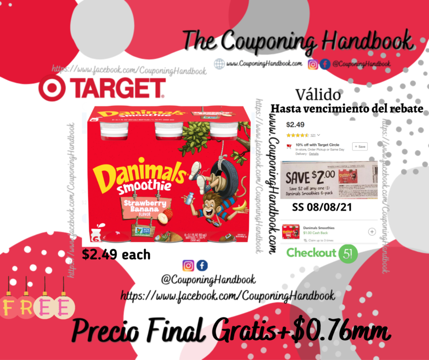 Dannon Danimals Yogurt Kids’ Smoothie Drinks – 6pk Gratis en Target