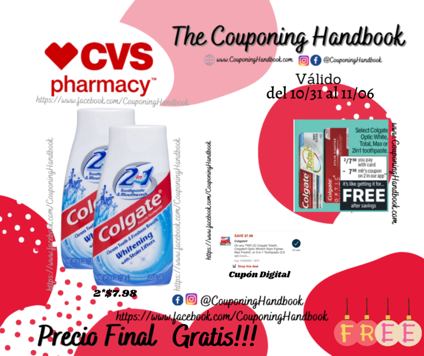 Colgate 2-in-1 Whitening Toothpaste Gel and Mouthwash Gratis en CVS