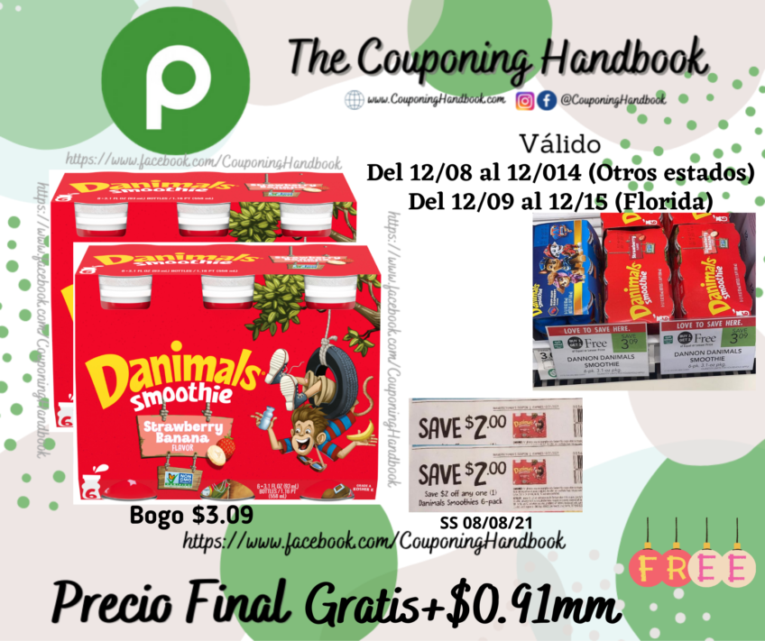 Dannon Danimals Smoothie 6-pk Gratis en Publix