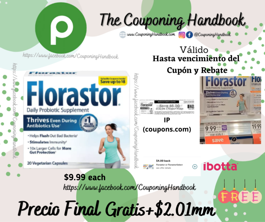 Florastor Capsules, 250 mg, 20 CT Gratis en Publix