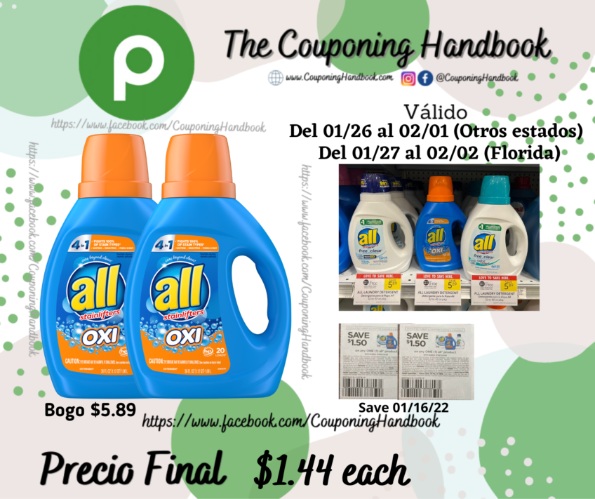 all Stainlifters Laundry Detergent Liquid a $1.44