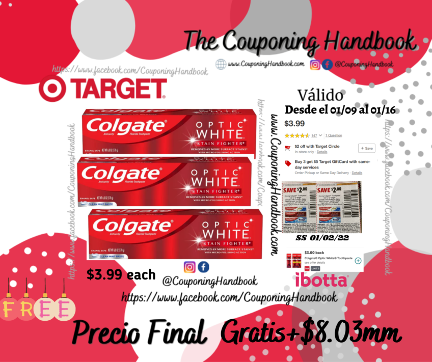 Colgate Optic White Stain Fighter Whitening Toothpaste Gratis