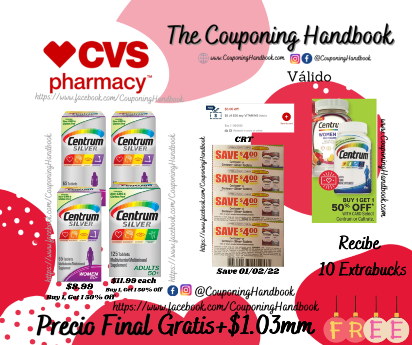 Productos Centrum Gratis en CVS