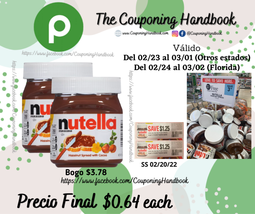 Nutella Gluten-Free Chocolate Hazelnut Spread, 13 Oz Jar a $0.64