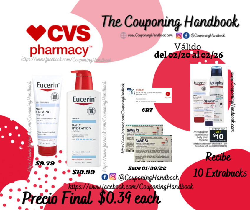 Productos Eucerin a $0.39