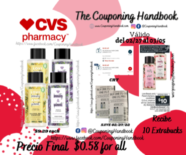 04 Love Beauty & Planet shampoo or conditioner por $0.58