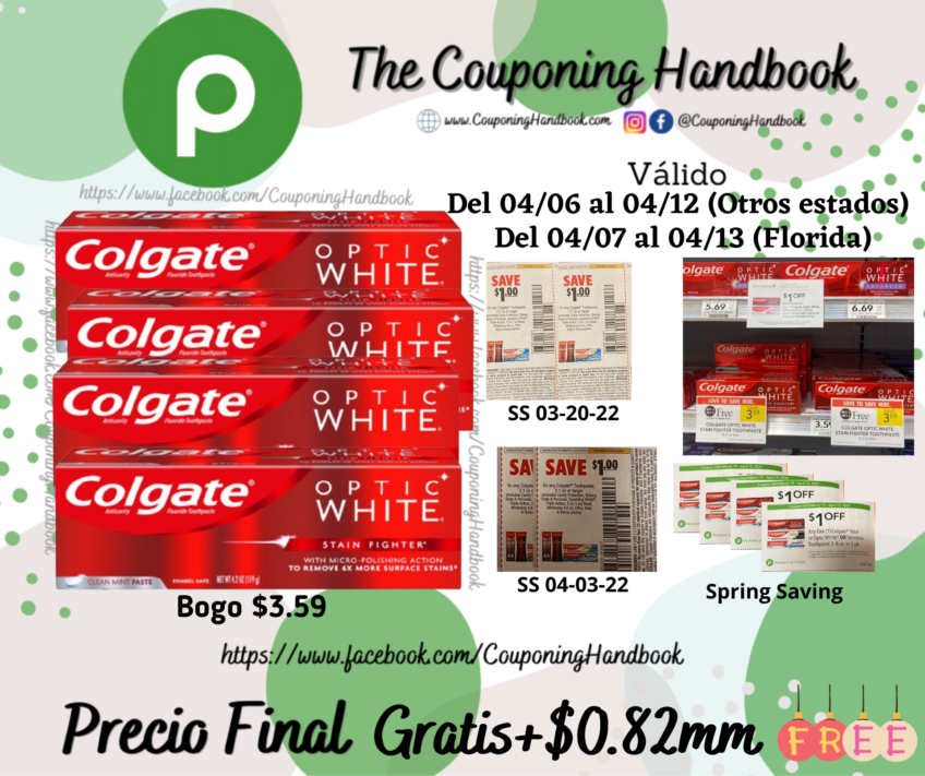 Colgate Optic White Stain Fighter Whitening Toothpaste Free en Publix