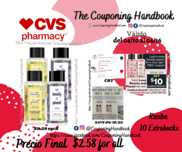 04 Love Beauty & Planet shampoo or conditioner por $2.58