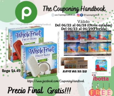 Whole Fruit -Fruit Bars Gratis en Publix