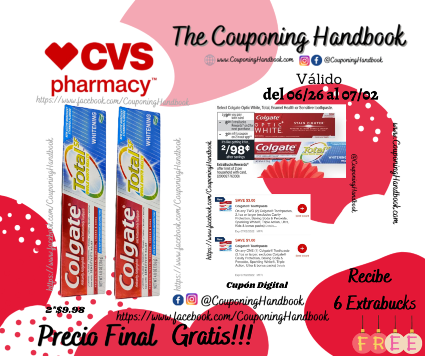 02 Colgate Total Whitening Toothpaste gratis