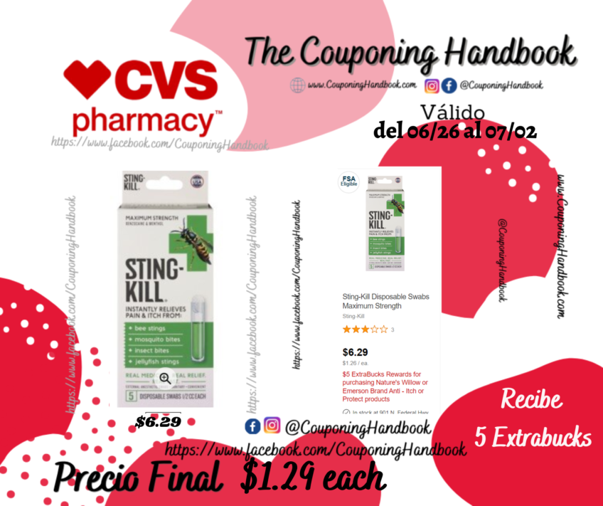 Sting-Kill Disposable Swabs Maximum Strength a $1.29