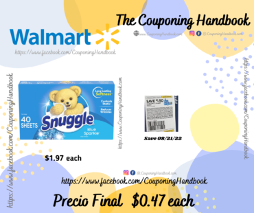 Snuggle Fabric Softener Dryer Sheets, Blue Sparkle, 40 Count a $0.47