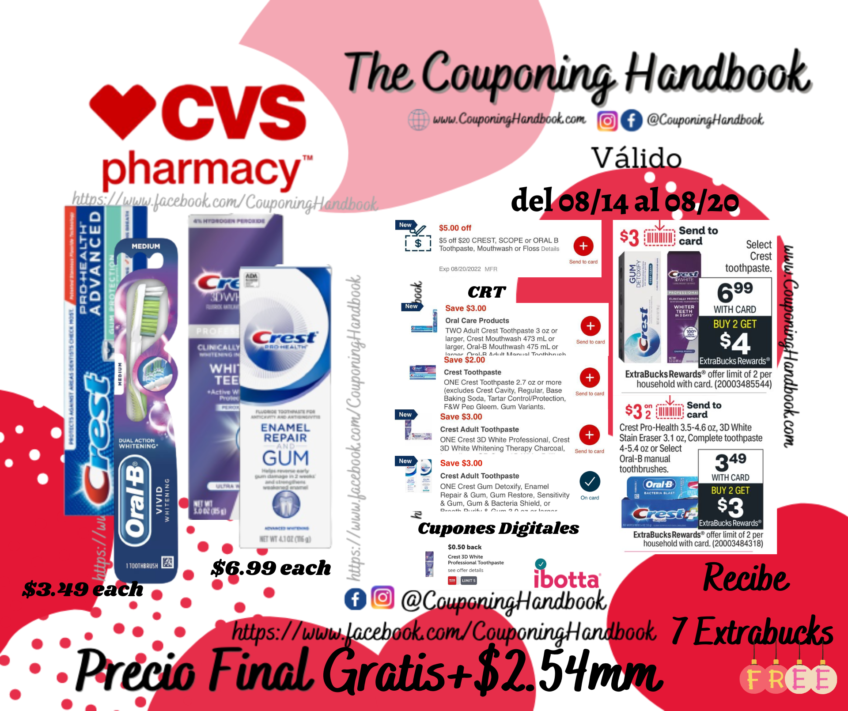 04 productos crest y oral b gratis