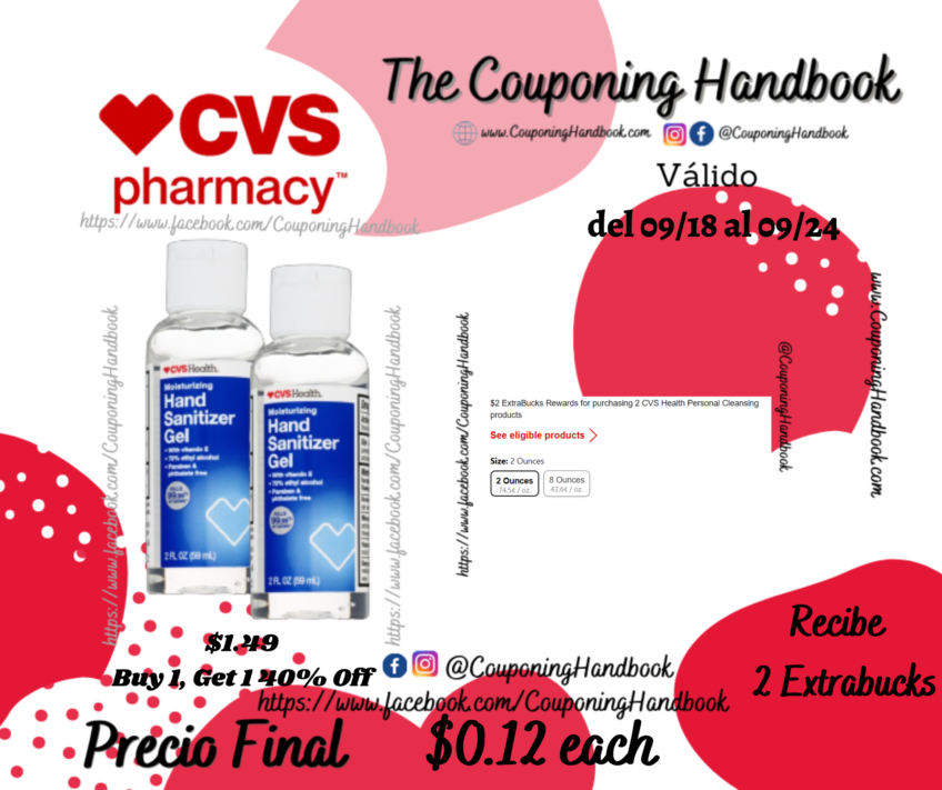 CVS Health Instant Hand Sanitizer a $0.12