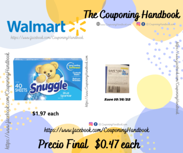 Snuggle Fabric Softener Dryer Sheets a $0.47