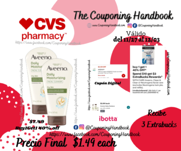 Aveeno Daily Moisturizing Facial Cleanser with Soothing Oat a $1.49