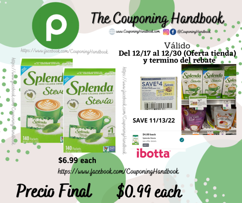 Splenda Sweetener, Zero Calorie, Stevia 140 ct a $0.99