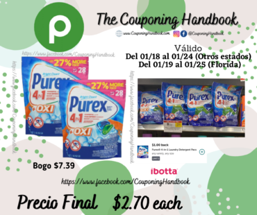 Purex Detergent, Concentrated, 4-in-1, +Oxi, Pacs a $2.70