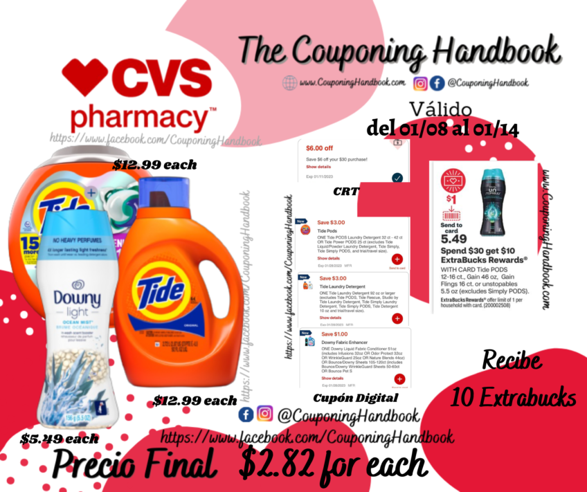 Productos de Tide o Downy por $2.82