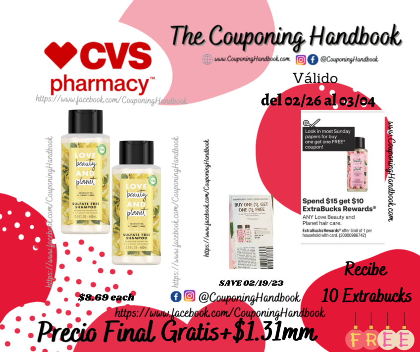 02 Love Beauty & Planet shampoo or conditioner Gratis