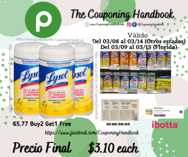 Lysol Disinfecting Wipes a $3.10