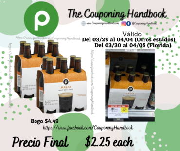 Publix Malt Beverage, Malta 6 – 12 fl oz (355 ml) a $2.25