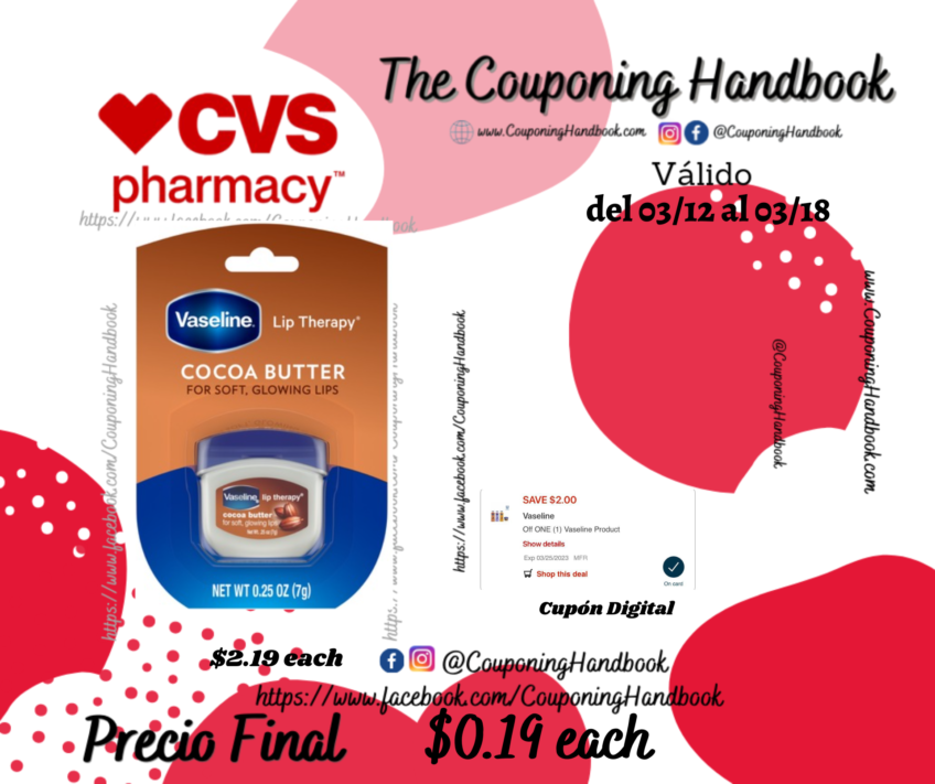 Vaseline Healing Jelly Cocoa Butter a $0.19