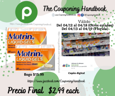 Motrin Liquid Gels Ibuprofen, 200 mg, Capsules a $2.99