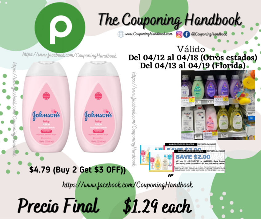 Johnson’s Lotion 13.6 fl oz a $1.29