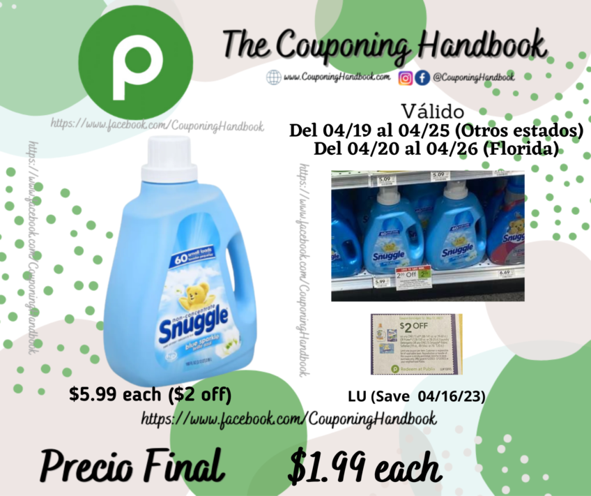 Snuggle Fabric Softener, Non-Concentrate, Blue Sparkle 100 fl oz a $1.99