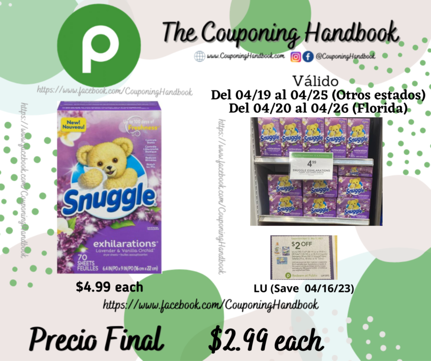 Snuggle Exhilarations Dryer Sheets, Lavender & Vanilla Orchid 70 sheets a $2.99