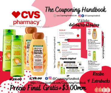 02 Garnier Fructis y 02 Garnier whle blends shamppo or conditioner Gratis