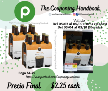 Publix Malt Beverage, Malta 6 – 12 fl oz a $2.25