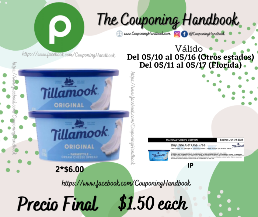 Tillamook Cream Cheese Spread a $1.50