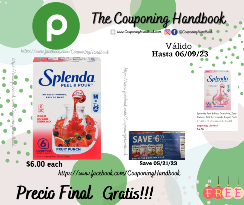 Splenda Peel & Pour Drink Mix, Zero Sugar, Liquid Pods Gratis