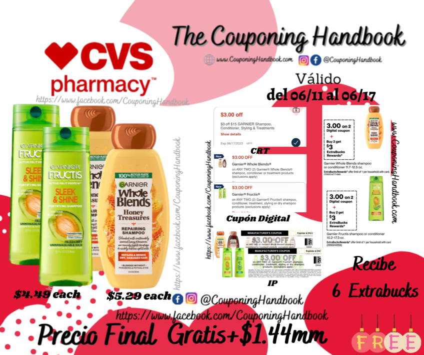 04 Garnier shampoo or conditioner Gratis