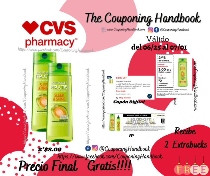 02 Garnier Fructis Shampoo or conditioner Gratis