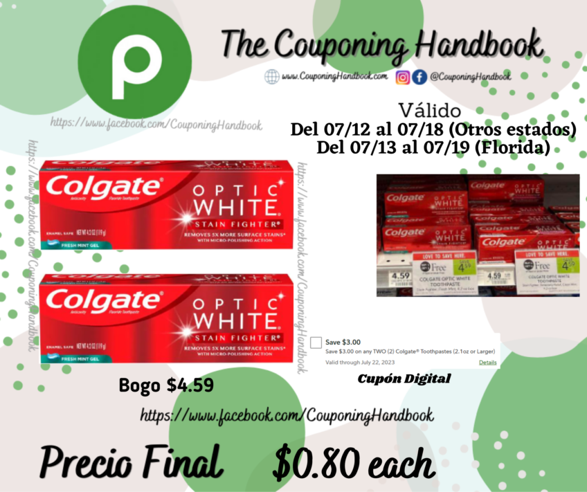 Colgate Optic White Toothpaste a $0.80