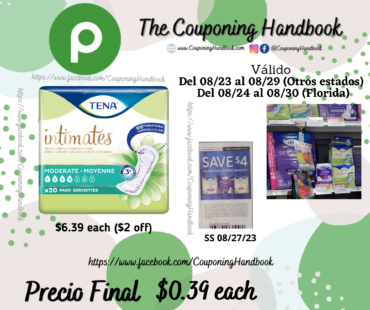 Tena Pads a $0.39