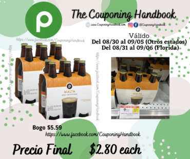 Publix Malt Beverage, Malta 6 – 12 fl oz bottles a $2.80