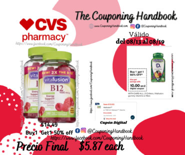 VitaFusion B12 Gummies, Raspberry, 140 CT a $5.87